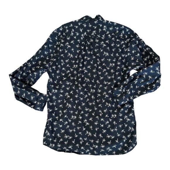 The Koopies Sport Mens Button-Down Shirt Long Sleeve Palm Trees Black Casual XL - Picture 3 of 10